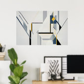 Poster Composition Géométrique Abstraite Moderne (Bureau à domicile)
