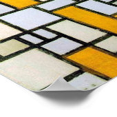 Poster Composition Jaune et Gris, Mondrian (Coin)