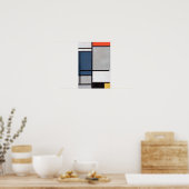 Poster Composition monochrome avec rouge, bleu, noir, jau (Cuisine)