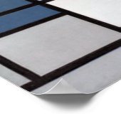 Poster Composition monochrome avec rouge, bleu, noir, jau (Coin)