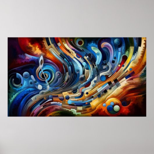 Poster Composition musicale - abstraite lyrique 03 (Devant)