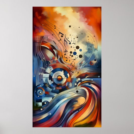 Poster Composition musicale - abstraite lyrique 13 (Devant)