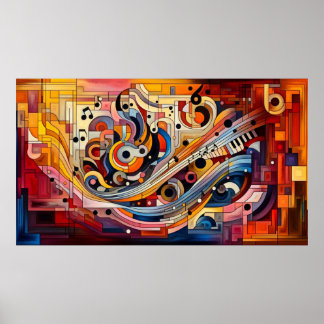 Poster Composition musicale - pièce abstraite lyrique 08