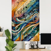 Poster Composition musicale - pièce abstraite lyrique 09 (Bureau à domicile)