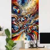 Poster Composition musicale - pièce abstraite lyrique 19 (Bureau à domicile)