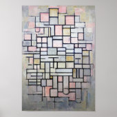 Poster Composition rose et gris, Mondrian (Devant)