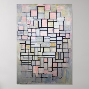 Poster Composition rose et gris, Mondrian