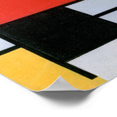 Poster Composition Rouge, Jaune, Bleu, Noir | Mondriaan | (Coin)
