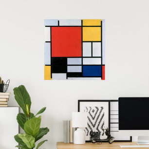 Poster Composition Rouge, Jaune, Bleu, Noir Mondriaan