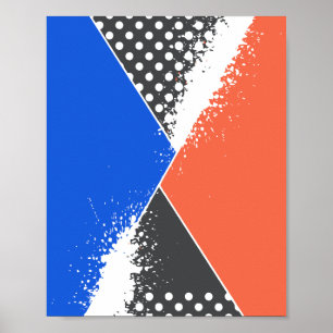 Poster Composition triangulaire audacieuse avec éclabouss