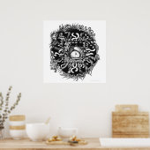 Poster Compost Mandala - Noir sur blanc (Cuisine)