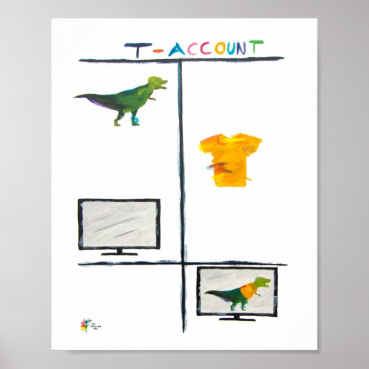 Poster Comptable Art T Rex T Compte Cabinet de comptabili (Devant)