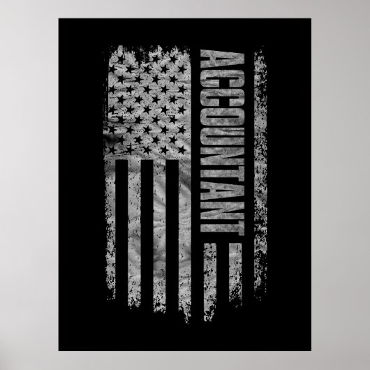 Poster Comptable drapeau USA design en détresse (Devant)