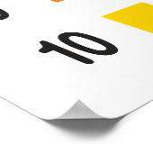 Poster Comptage arc-en-ciel 1-10 Nombre éducatif (Coin)