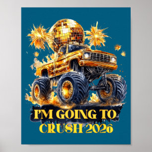 Poster Compte à rebours de la fête du Nouvel An du camion