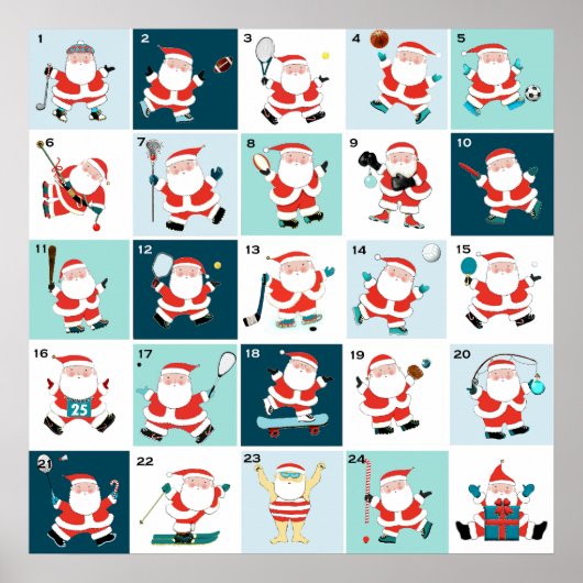 Poster Compte à rebours de Noël Calendrier de l'Avent (Devant)