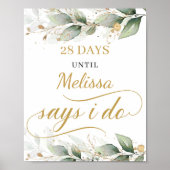 Poster Compte à rebours feuille de l'eucalyptus vert (Devant)