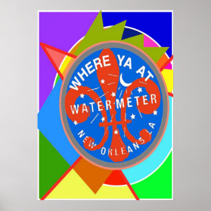 Poster Compteur d'eau où Yat couleurs Abstraites