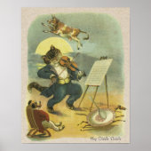 Poster Comptine Ancienne Hey Diddle Diddle Restaurée (Devant)