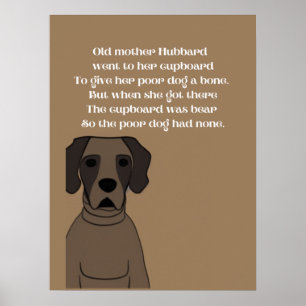 Poster Comptine de Old Mother Hubbard avec un chien migno