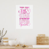 Poster COMPTINE twinkle, twinkle little star rose (Cuisine)