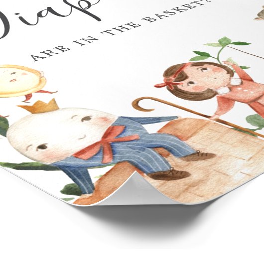 Poster Comptines Baby Shower Devinez Combien de Couches (Coin)