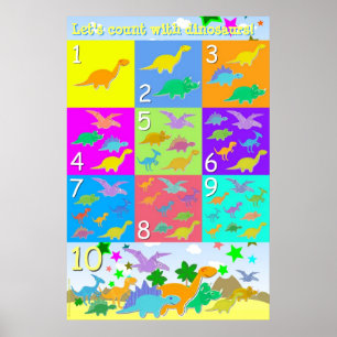 Poster Comptons avec les Dinosaures numéros 1 - 10