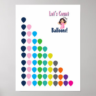 Poster Comptons les Ballons ! Apprentissage des Nombres C