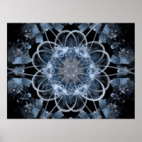 Computer fractal illustration of gray blue winter
