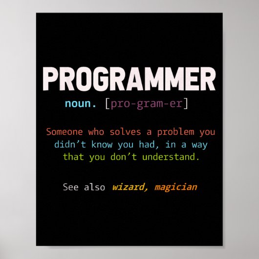 Poster Computer Geek Nerd Gift Funny Programmer (Devant)