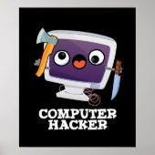 Poster Computer Hacker Funny Technology Pun Dark BG (Devant)