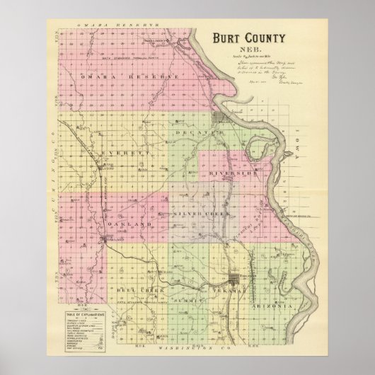 Poster Comté de Burt, Nebraska (Devant)