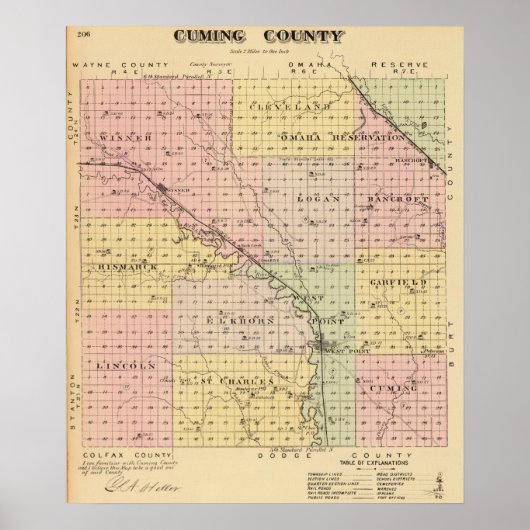 Poster Comté de Cuming, Nebraska (Devant)