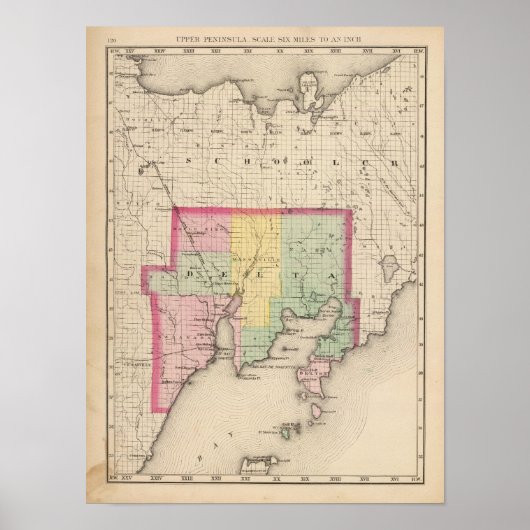 Poster Comté de Delta Michigan (Devant)