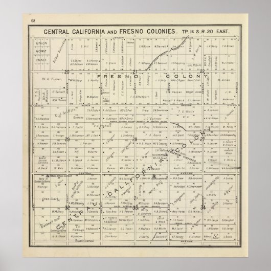 Poster Comté de Fresno, Californie (Devant)