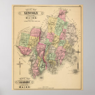 Poster Comté de Lincoln, Comté de Sagadahoc