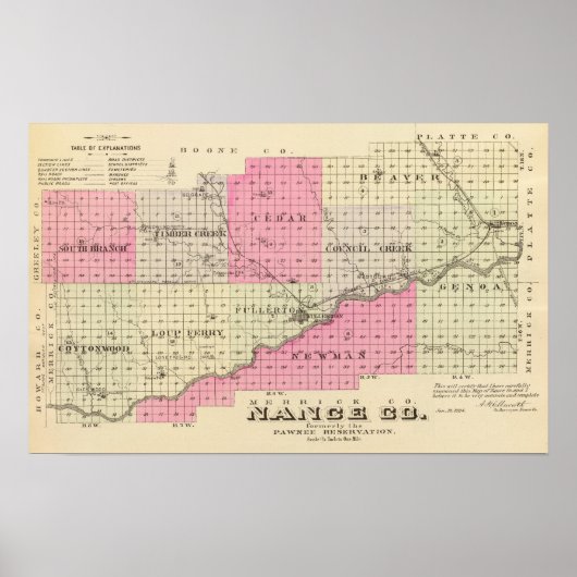 Poster Comté de Nance, Nebraska (Devant)