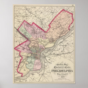 Poster Comté de Philadelphie, Ville