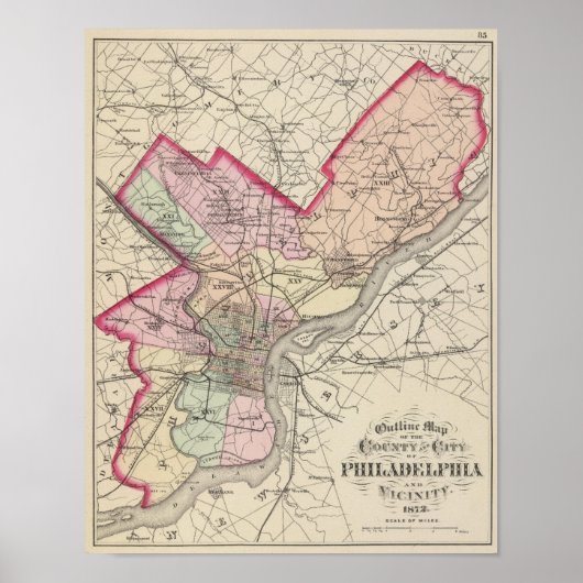 Poster Comté de Philadelphie, Ville (Devant)