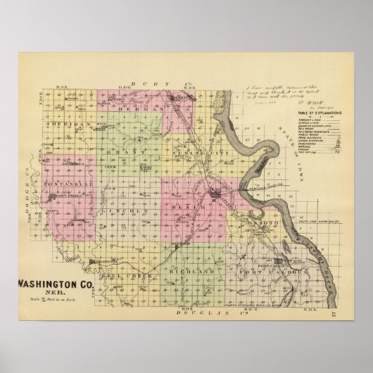 Poster Comté de Washington, Nebraska (Devant)