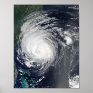 Poster Comte d'ouragan frôlant la côte de la Caroline du