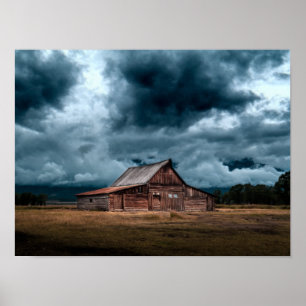 Poster Comté rural Cabin During Storm