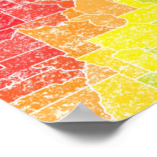 Poster comtés colorés du colorado (Coin)