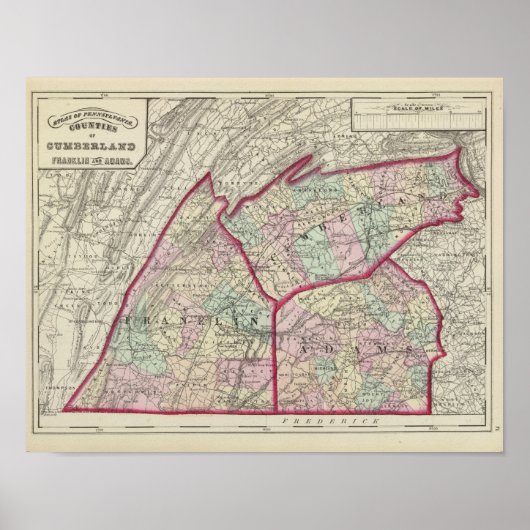Poster Comtés de Cumberland, Franklin, Adams (Devant)
