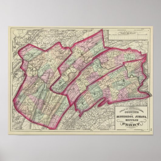 Poster Comtés de Huntingdon, Juniata, Mifflin, Perry (Devant)