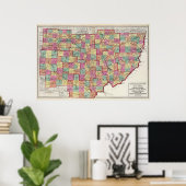 Poster Comtés de l'Ohio (Bureau à domicile)