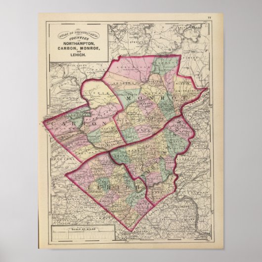 Poster Comtés de Northampton, Carbon, Monroe, Lehigh (Devant)