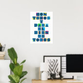 Poster CON TODOS blanc coloré (Bureau à domicile)