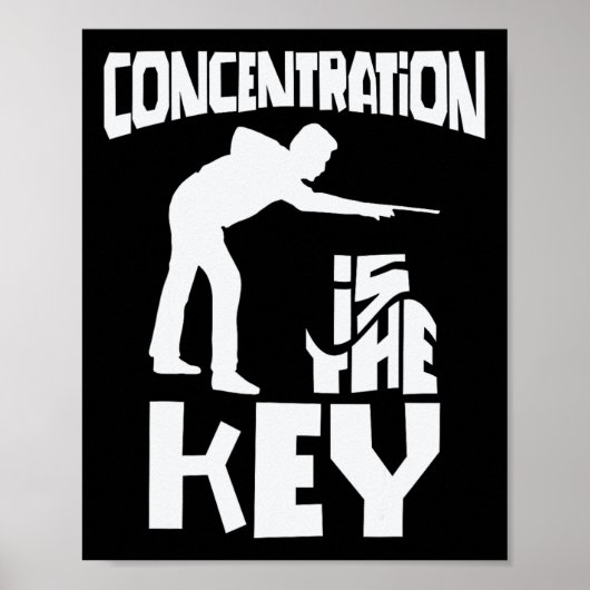 Poster Concentration Est La Clé Funny Pool Billard Focu (Devant)