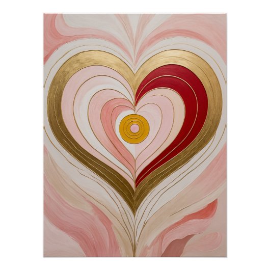 Poster Concentric Heart Blossom (Devant)